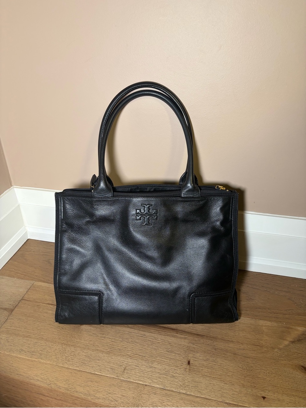 Tory Burch Black Pebbled Leather Tote